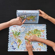 Figured Wooden Puzzle Kids World Map 100 Pcs