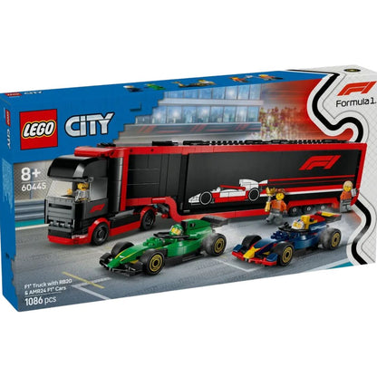 Lego City F1 Truck with RB20 & AMR24 F1 Cars