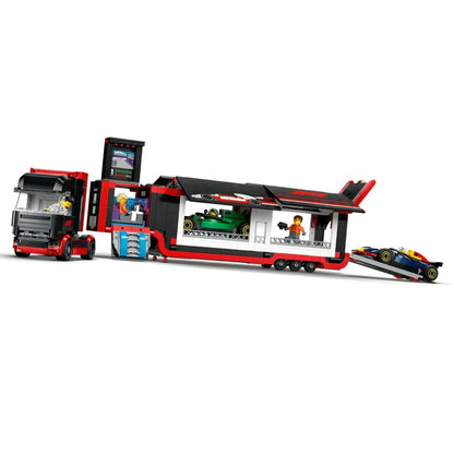 Lego City F1 Truck with RB20 & AMR24 F1 Cars