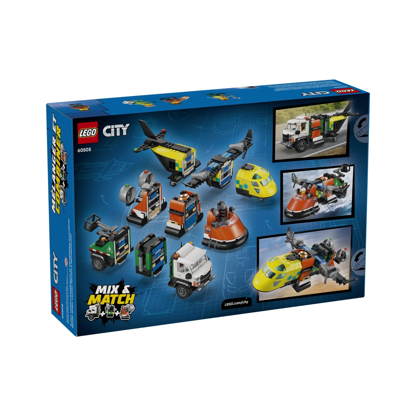 Lego City Airplane Service Truck & Hovercraft Remix - 990 Pcs
