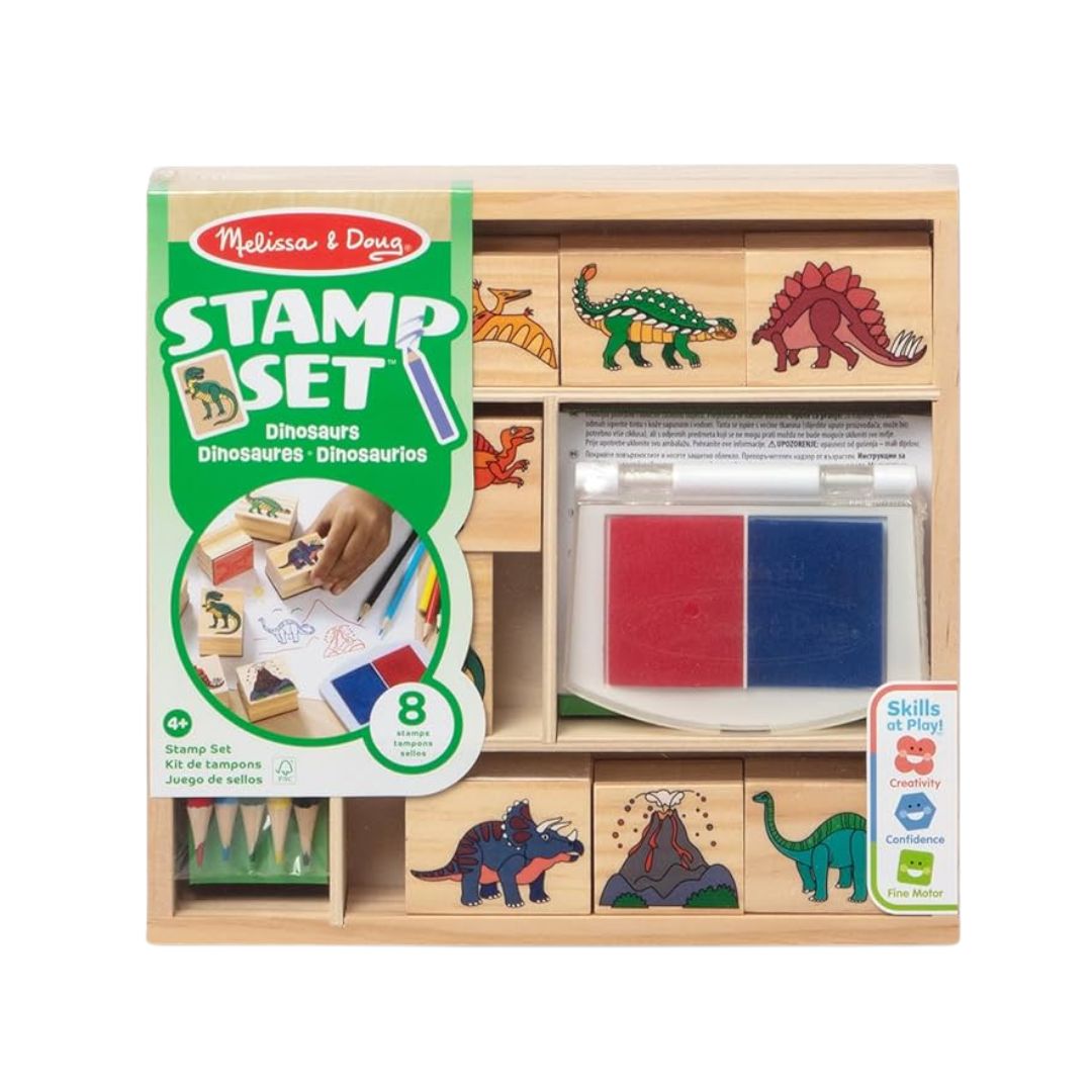 Melissa & Doug Wooden Stamp Set Dinosaurs