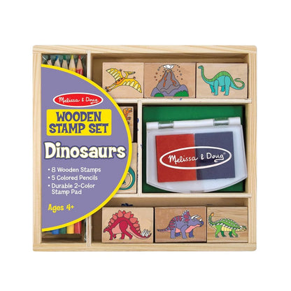 Melissa & Doug Wooden Stamp Set Dinosaurs