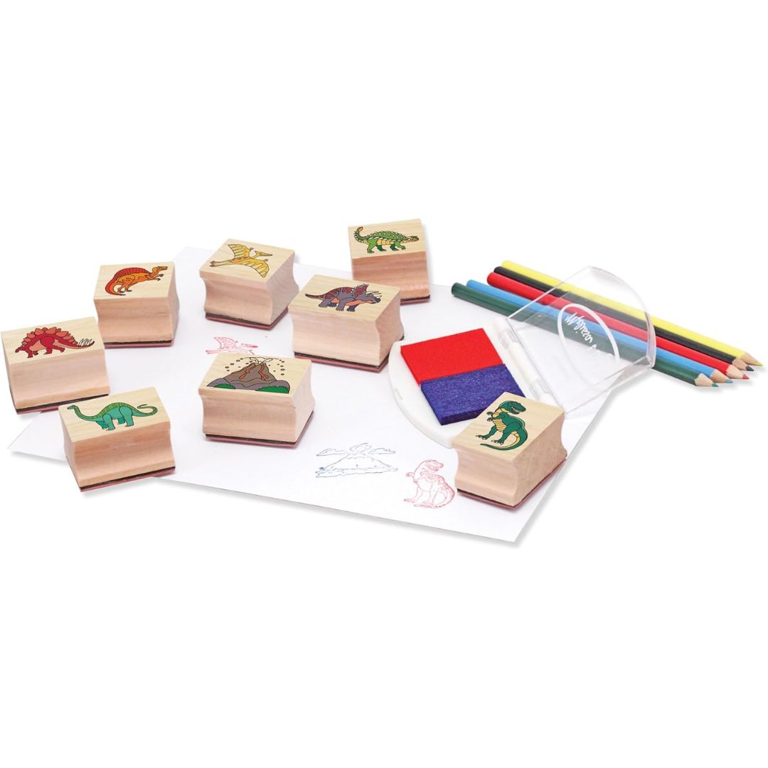 Melissa & Doug Wooden Stamp Set Dinosaurs