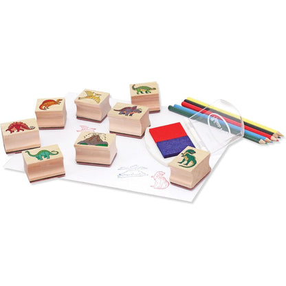 Melissa & Doug Wooden Stamp Set Dinosaurs