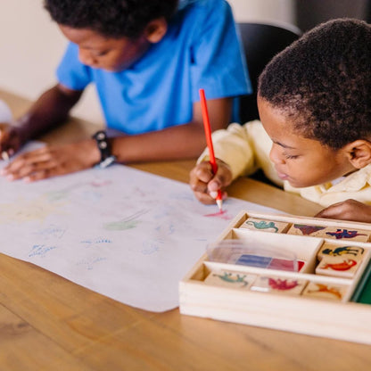 Melissa & Doug Wooden Stamp Set Dinosaurs