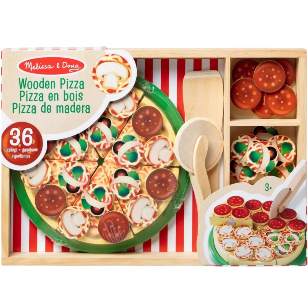 Melissa & Doug Pizza Party Wooden Play Food Set