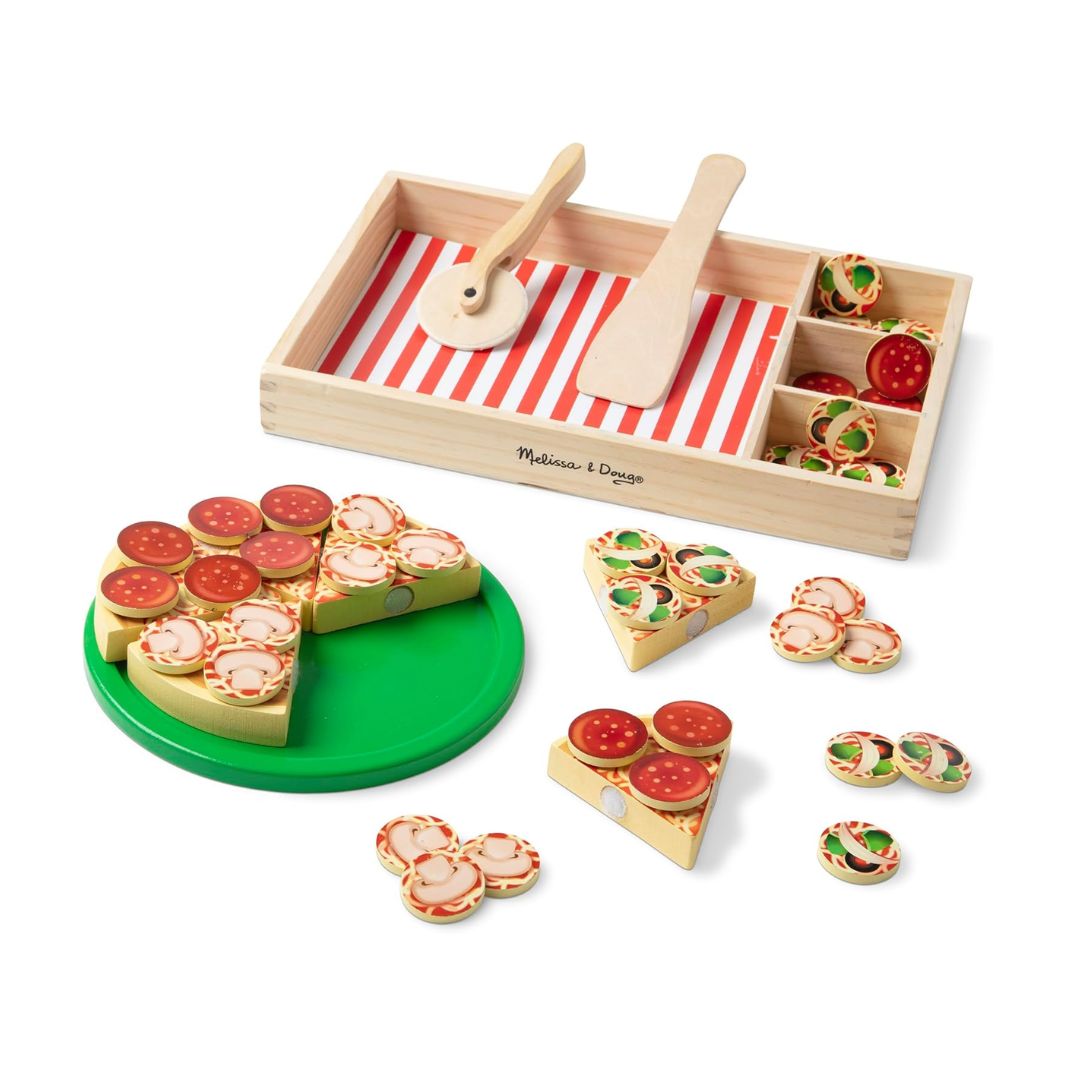 Melissa & Doug Pizza Party Wooden Play Food Set