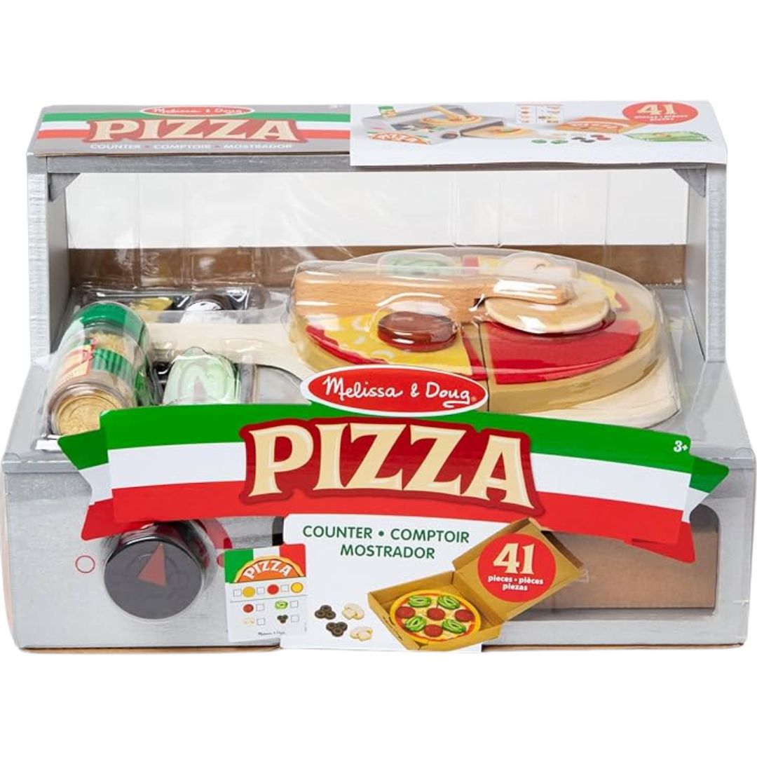 Melissa & Doug Top & Bake Wooden Pizza Counter Play Set