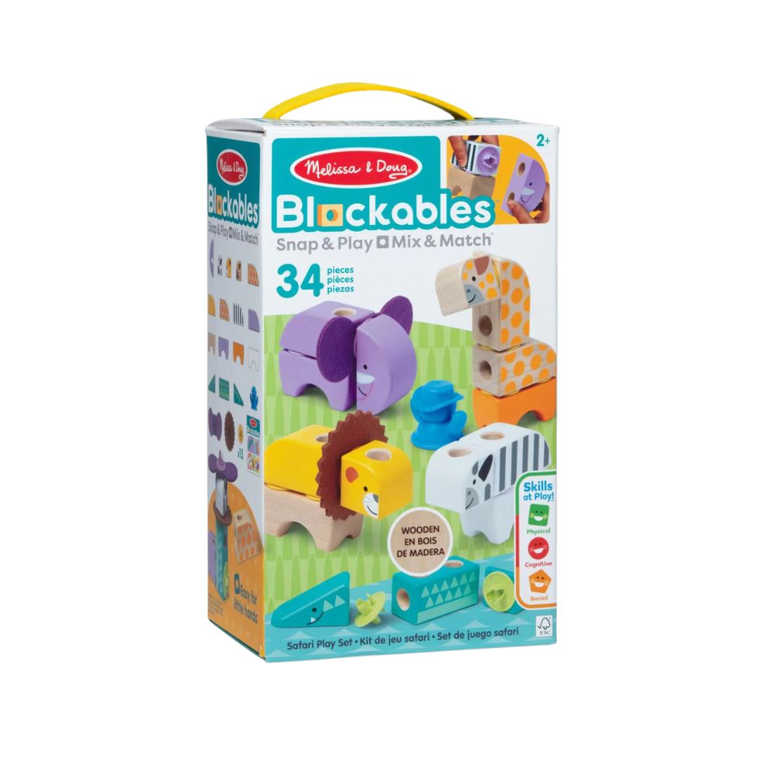 Melissa & Doug Blockables Safari Snap and Play Set