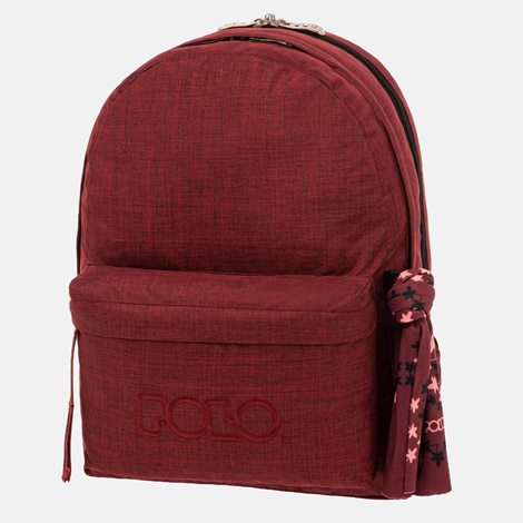 Polo School Bag Double Scarf Dark Red