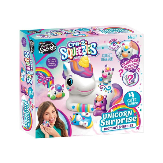 Crazart Shimmer & Sparkle Cra-Z Squeezies Unicorn Surprise Mommy & Babies