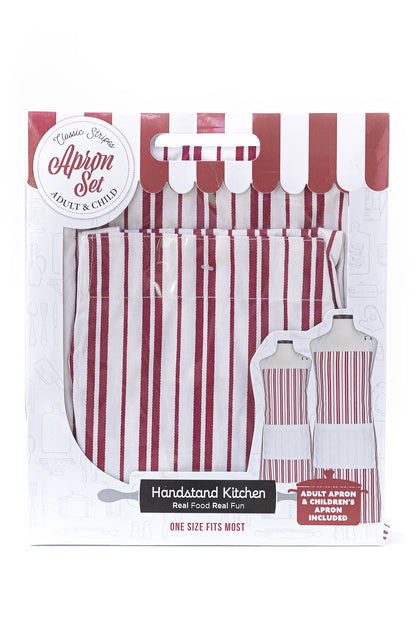 Classic Red Stripe 100% Cotton Apron- Adult & Child