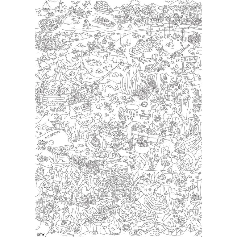 Omy Giant Coloring Poster Ocean