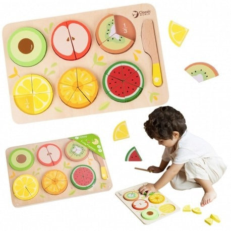 Classic World Wooden Fruit Puzzle Fractions