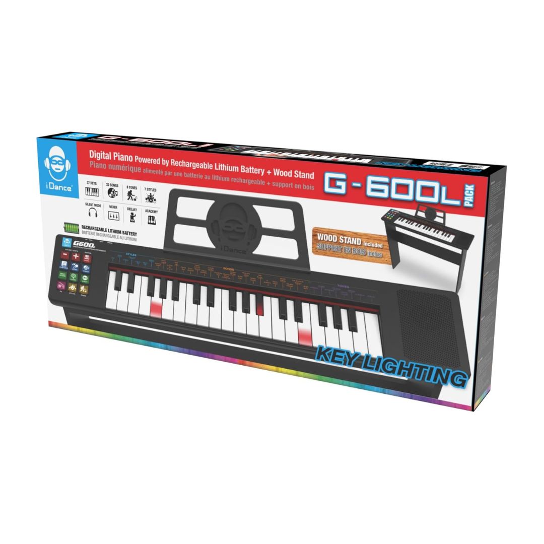 37-Key Illuminated Keyboard with Wooden Stand