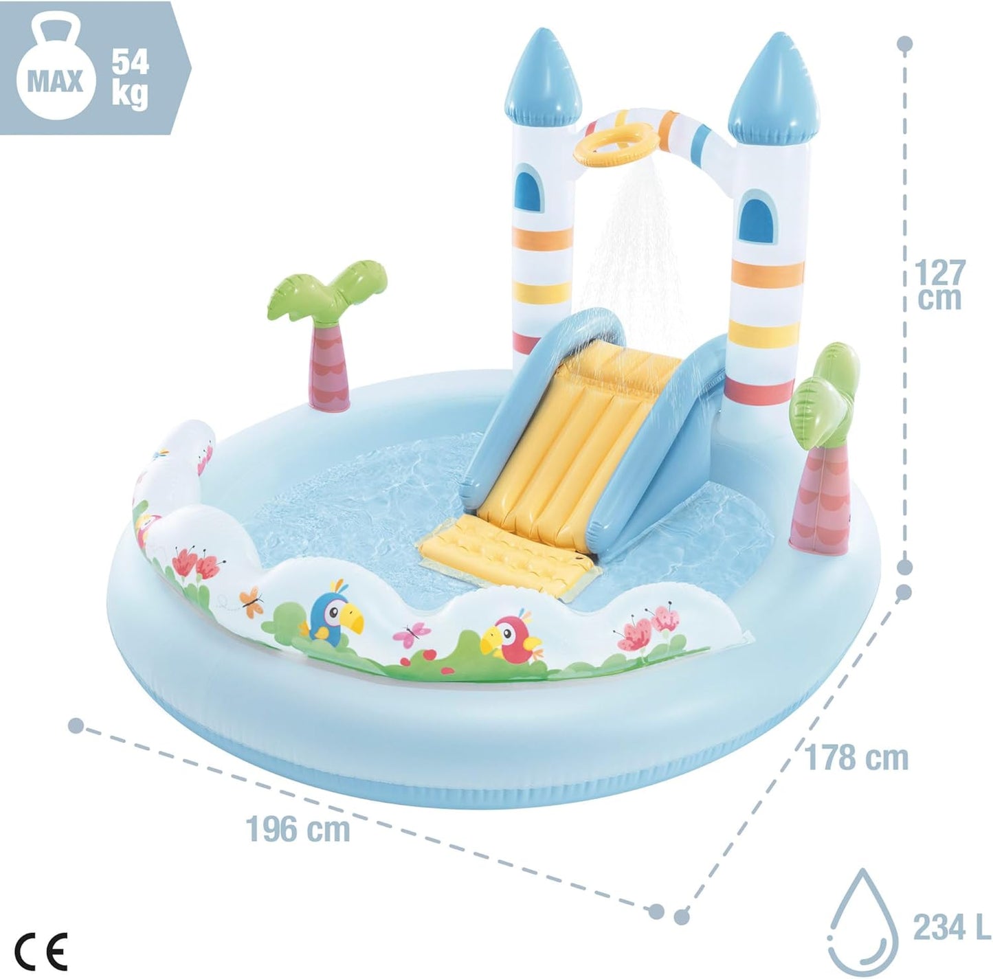 Intex Unicorn Castle Inflatable Play Center