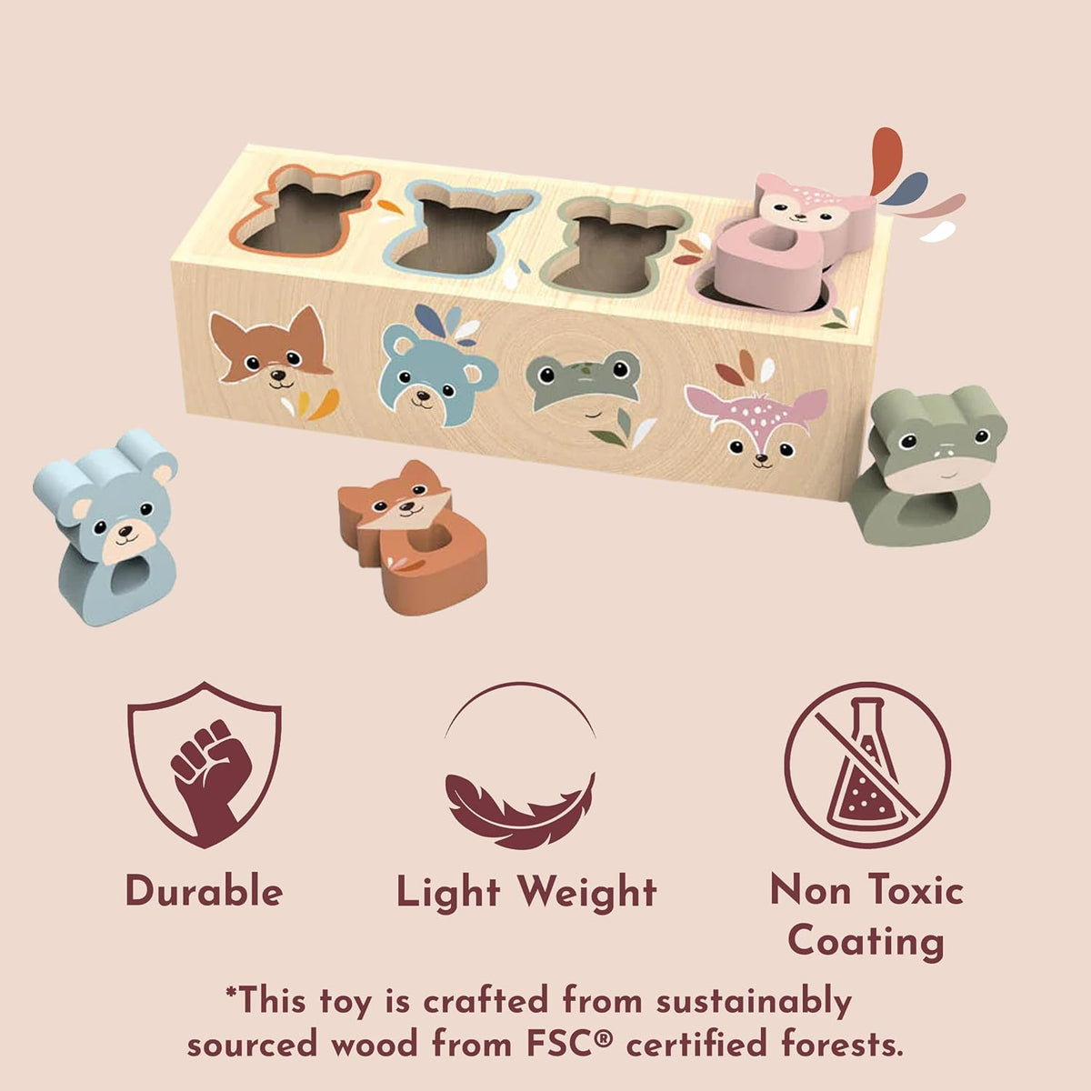 Speedy Monkey Wooden Animal Shape Box