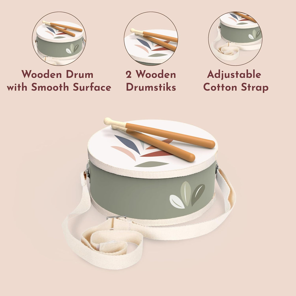 Speedy Monkey Wooden Kids Drum Set