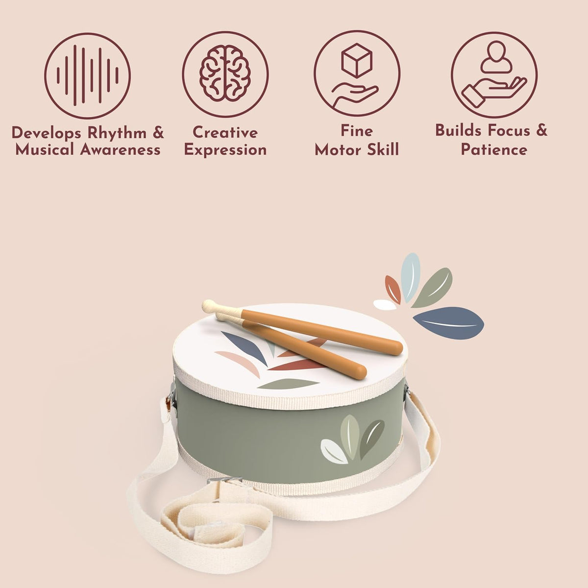 Speedy Monkey Wooden Kids Drum Set