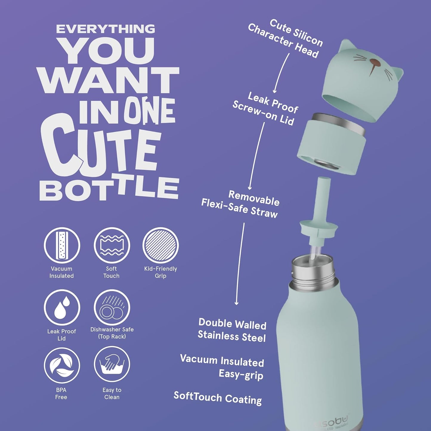 Asobu Water Bottle - Assorted Styles 460ml
