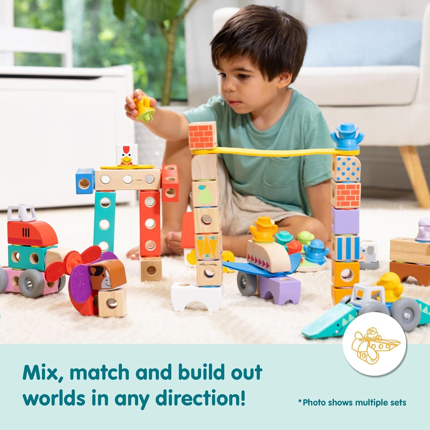 Melissa & Doug Blockables Farm Friends Play Set
