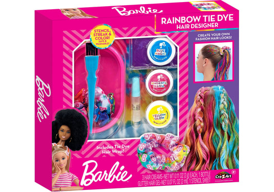 Barbie Hair Designer set in Rainbow Tie Dye