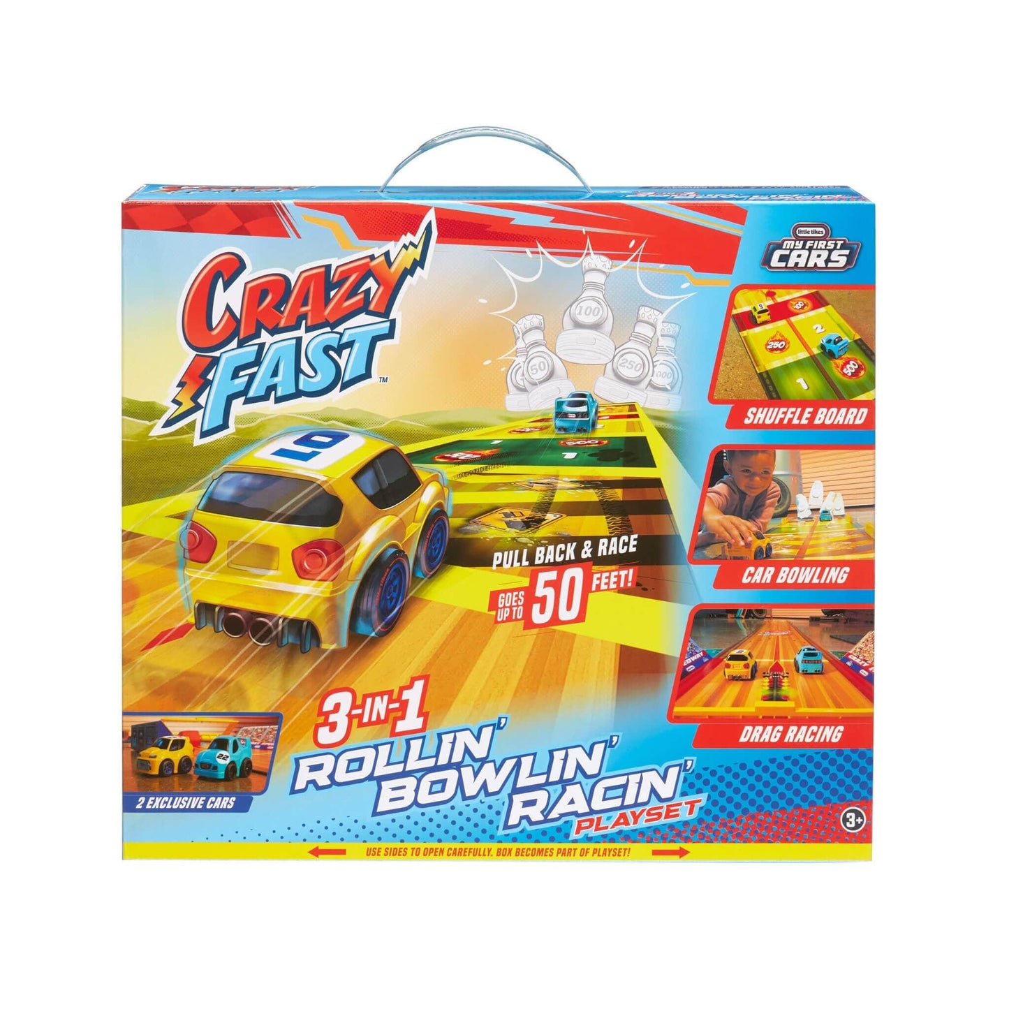 Crazy Fast, 3-In-1 Rollin' Bowlin' Racin' Playset 2Pcs