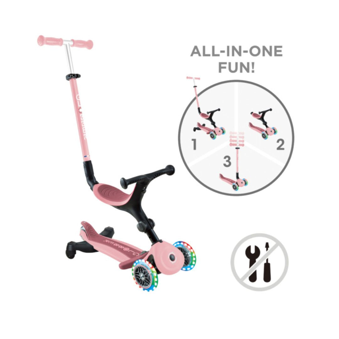 Globber Go Up Active Lights 360  3-in-1 Pink Scooter