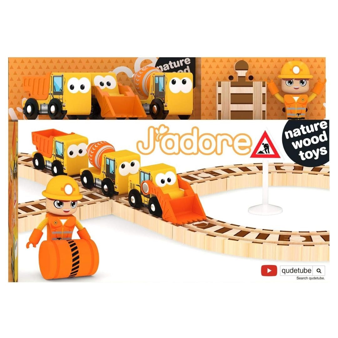 J'adore Construction Railway Wooden Circuit