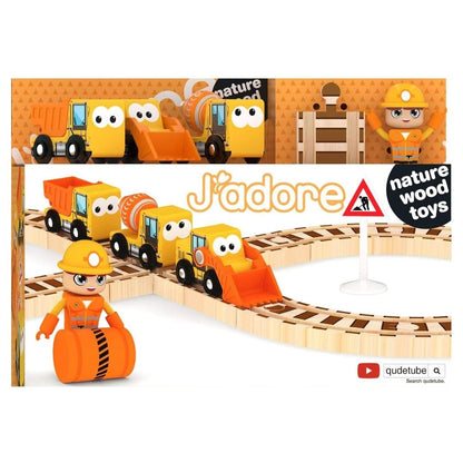 J'adore Construction Railway Wooden Circuit