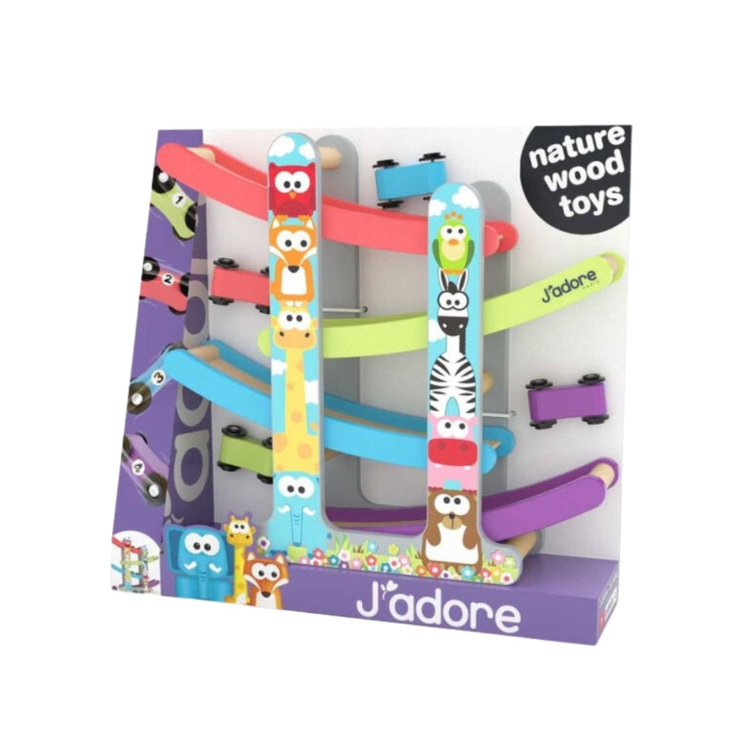 J'Adore Wooden Animal Race Track Car Ramp – JouéClub