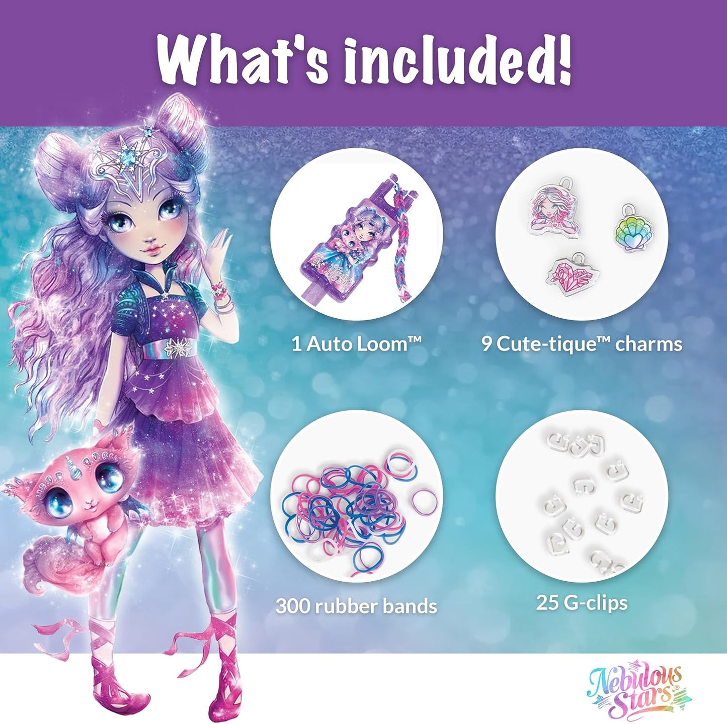 Nebulous Stars Rainbow Loom Auto Loom Charm Set