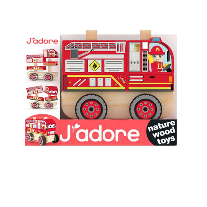 J'Adore Firefighter Truck Wooden Toy