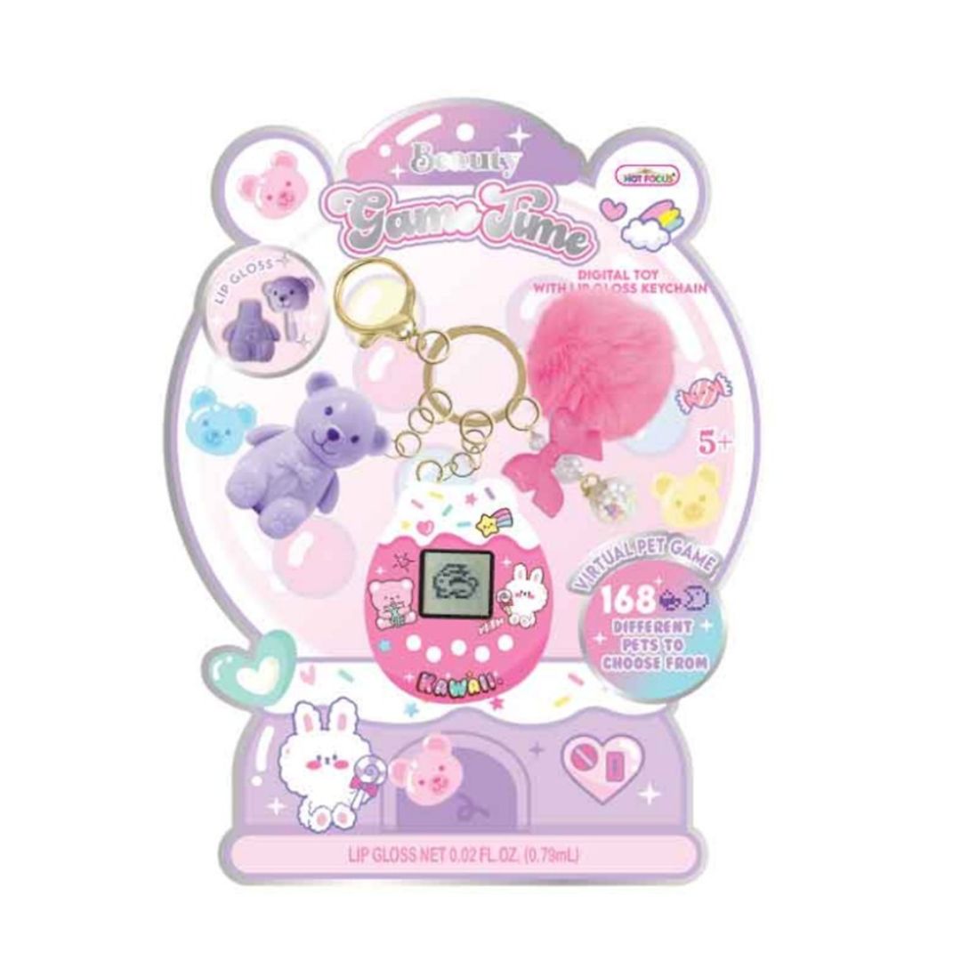 Hot Focus Game Time Keychain with Lip Gloss