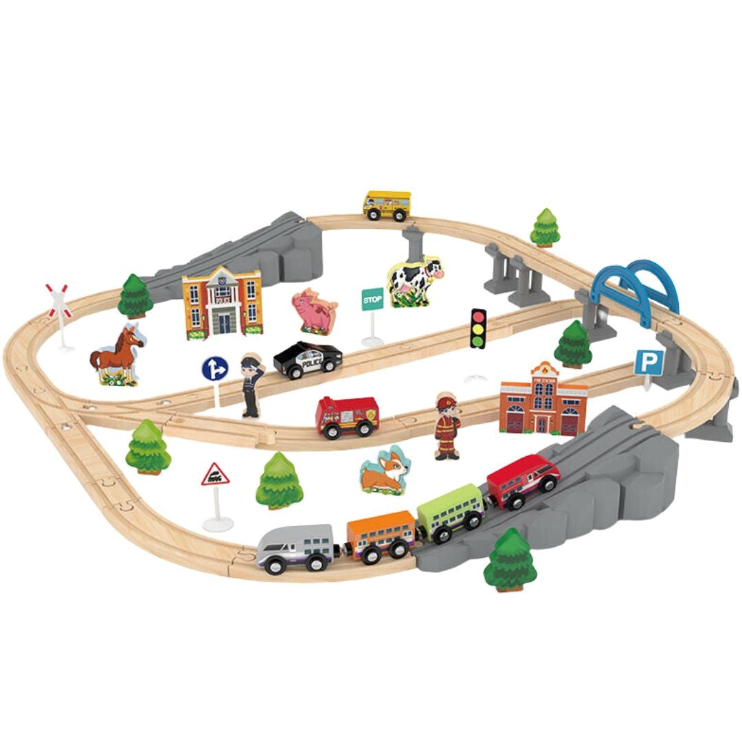 J'adore Wooden Mega Train Set