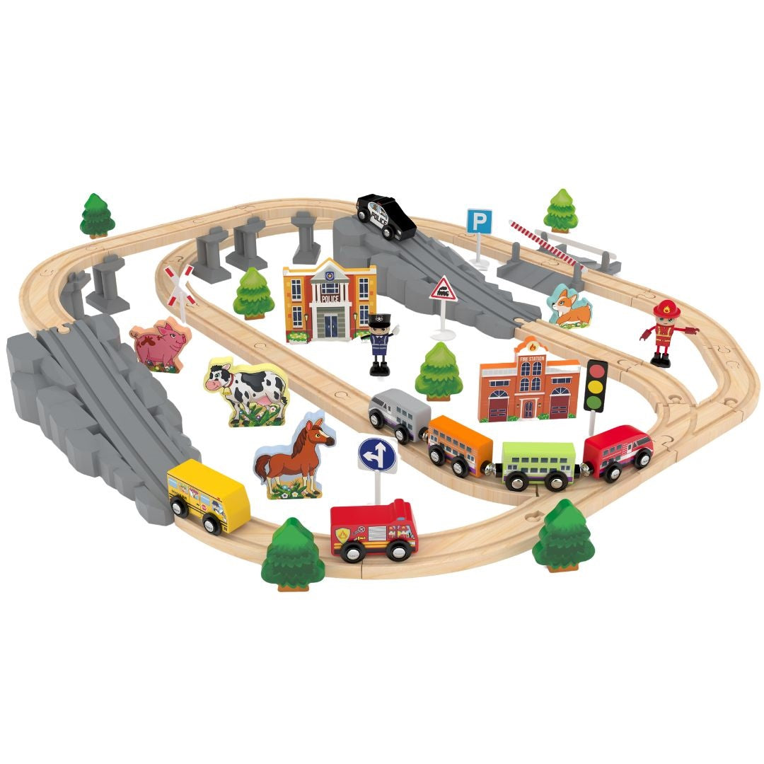 J'adore Wooden Mega Train Set