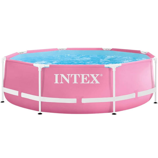 Intex Round Metal Frame | Pink Swimming Pool