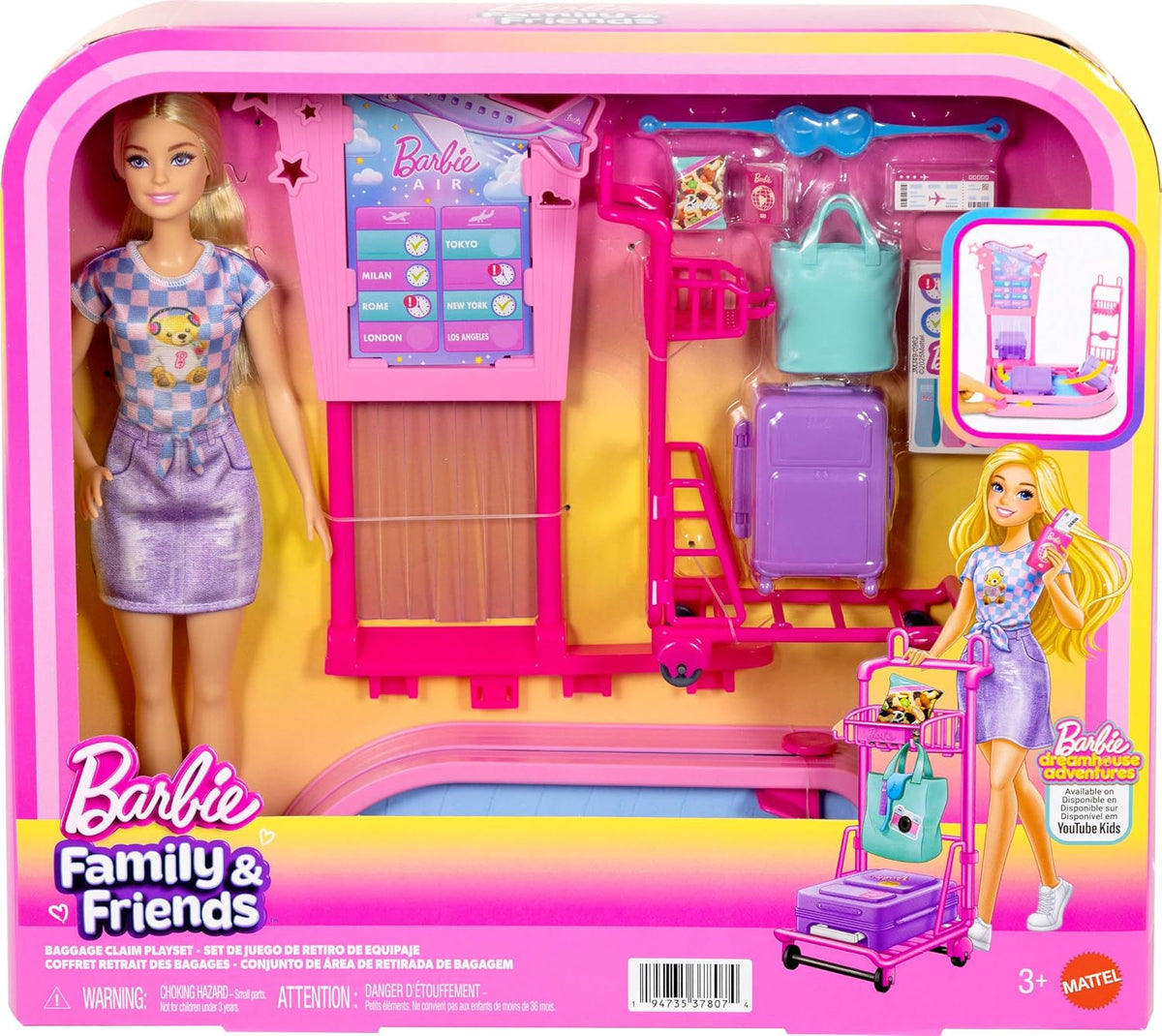 Barbie Travel Doll Baggage Claim Playset