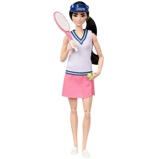 Tennis Player Doll with Racket and Ball