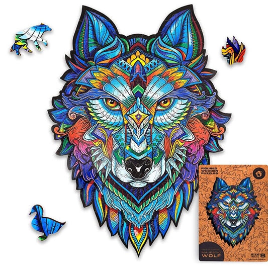 Wooden Puzzle Majestic Wolf Size Small