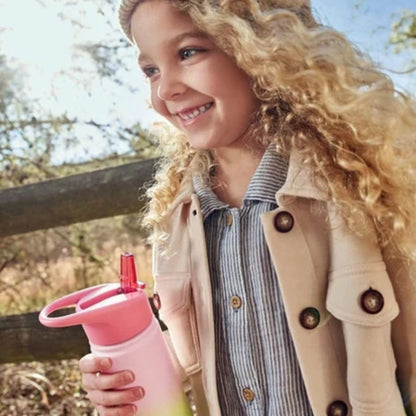 Skip Hop Stainless Steel Water Bottle with Straw - Ombré Pink