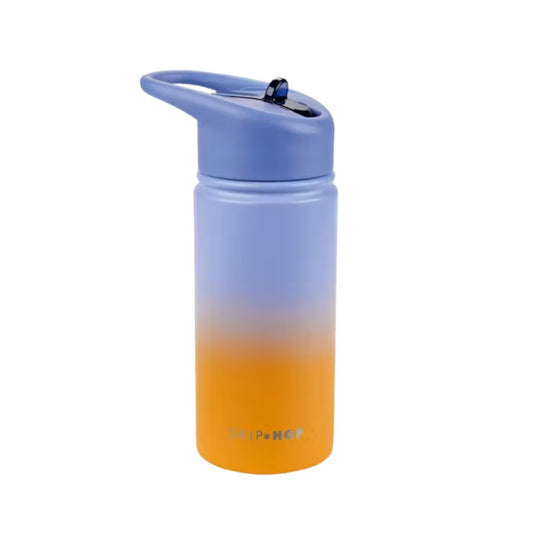 Skip Hop Stainless Steel Water Bottle with Straw - Wander Ombré Blue