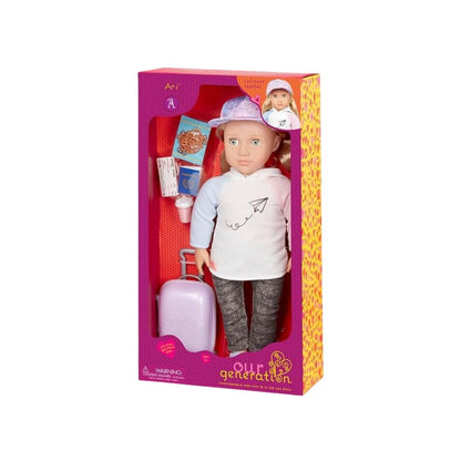 Our Generation Ari Travel Doll with Wheeled Luggage
