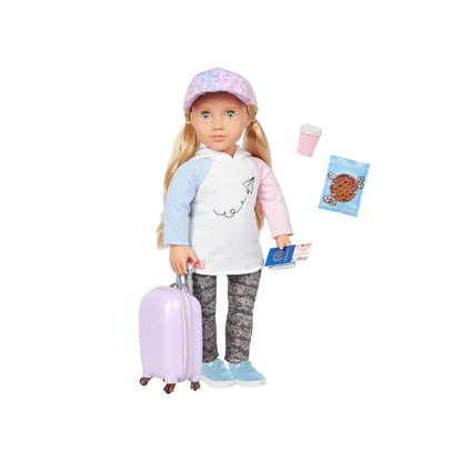 Our Generation Ari Travel Doll with Wheeled Luggage