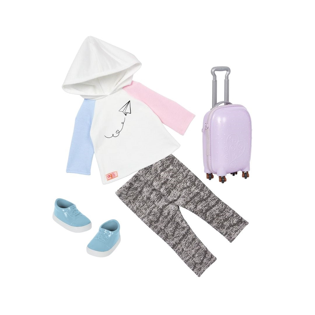 Our Generation Ari Travel Doll with Wheeled Luggage