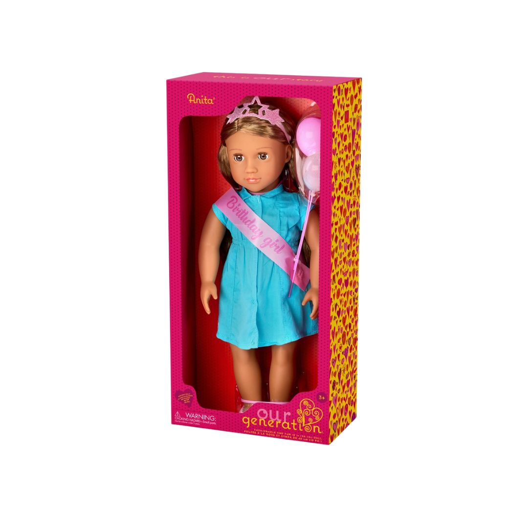 Our Generation Anita Birthday Fashion Doll With Balloons