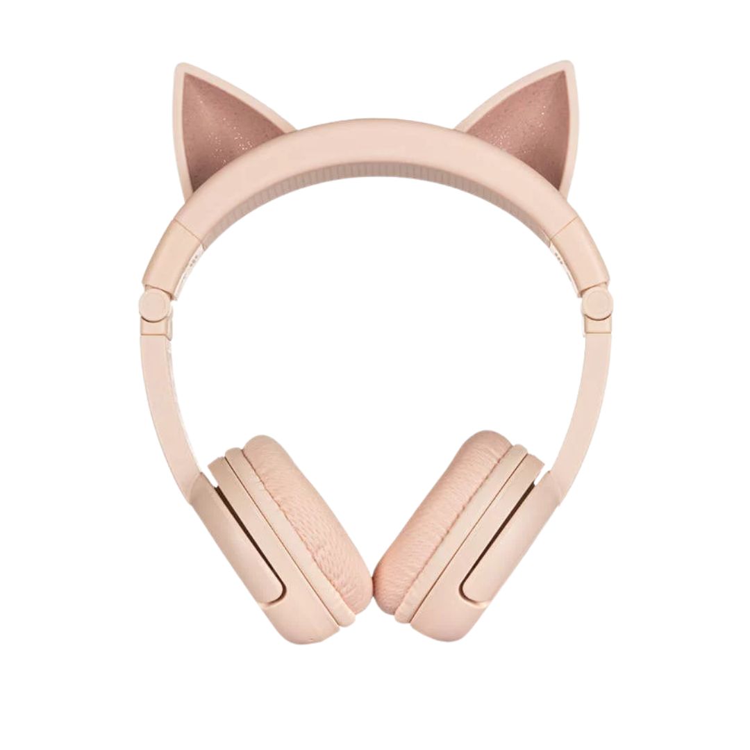 BuddyPhones Play Ears Plus Pink Cat Wireless Headphones