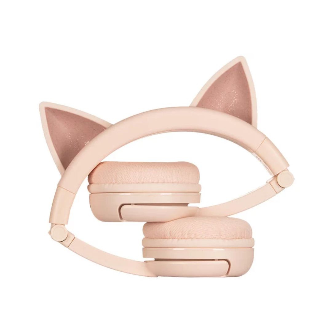BuddyPhones Play Ears Plus Pink Cat Wireless Headphones