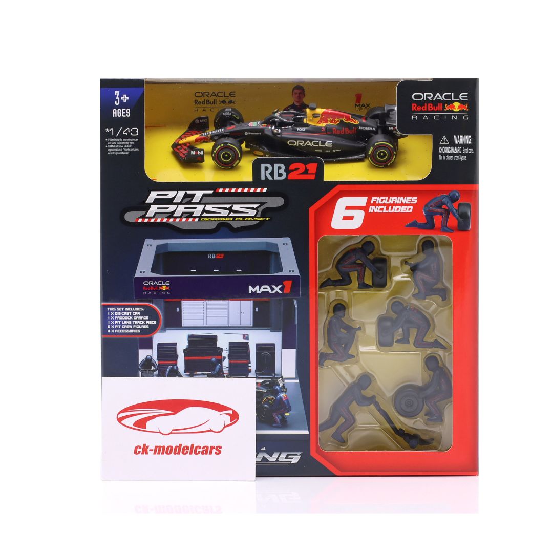 Bburago 1:43 Red Bull Racing Garage Pit-Stop Playset