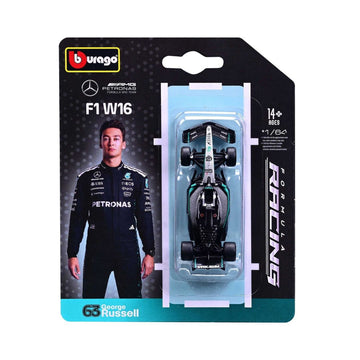 Shop the Bburago 1:64 F1 2025 Mercedes-AMG F1 W16 #12 Andrea Kimi Antonelli die-cast model in blister packaging! Features authentic livery and sponsor decals.